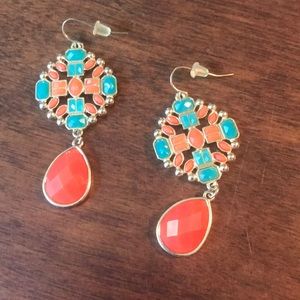 Turquoise and Orange earrings